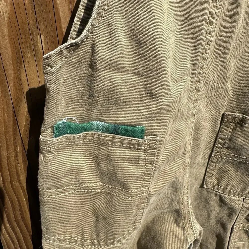 Oshkosh B’gosh Toddler Overalls 18 Months Khaki Plaid‎ Bear Animal